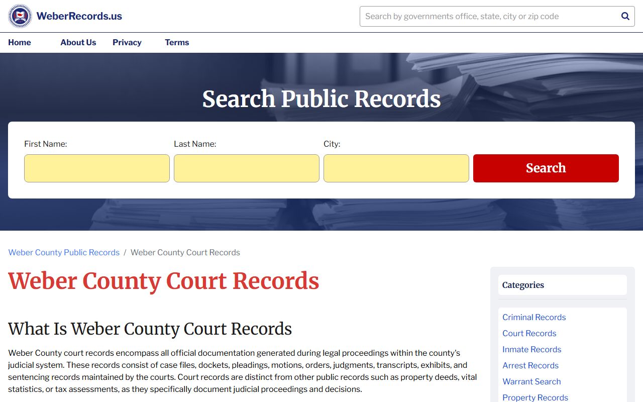 Weber County family court records information and access methods