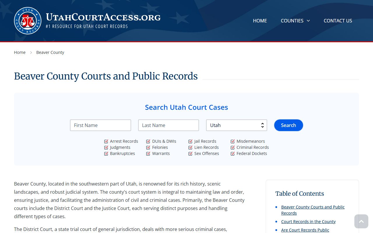 Beaver County family court records overview and access information