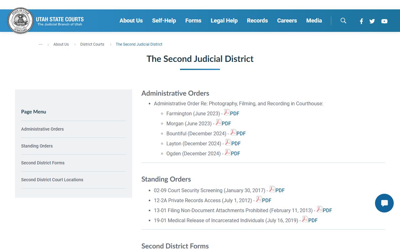 Davis County family court records Second Judicial District Court website