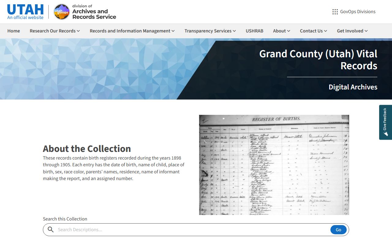 Grand County family court records Utah State Archives naturalization records