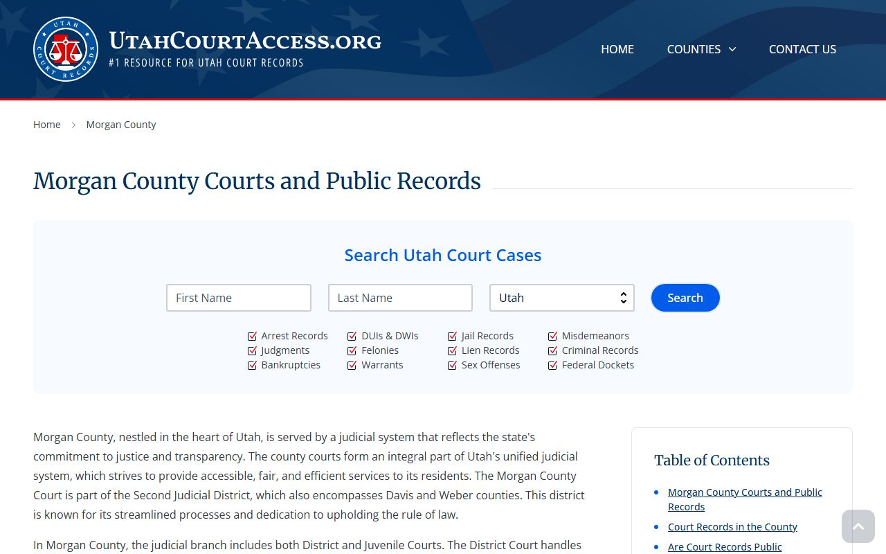 Morgan County family court records overview and search information