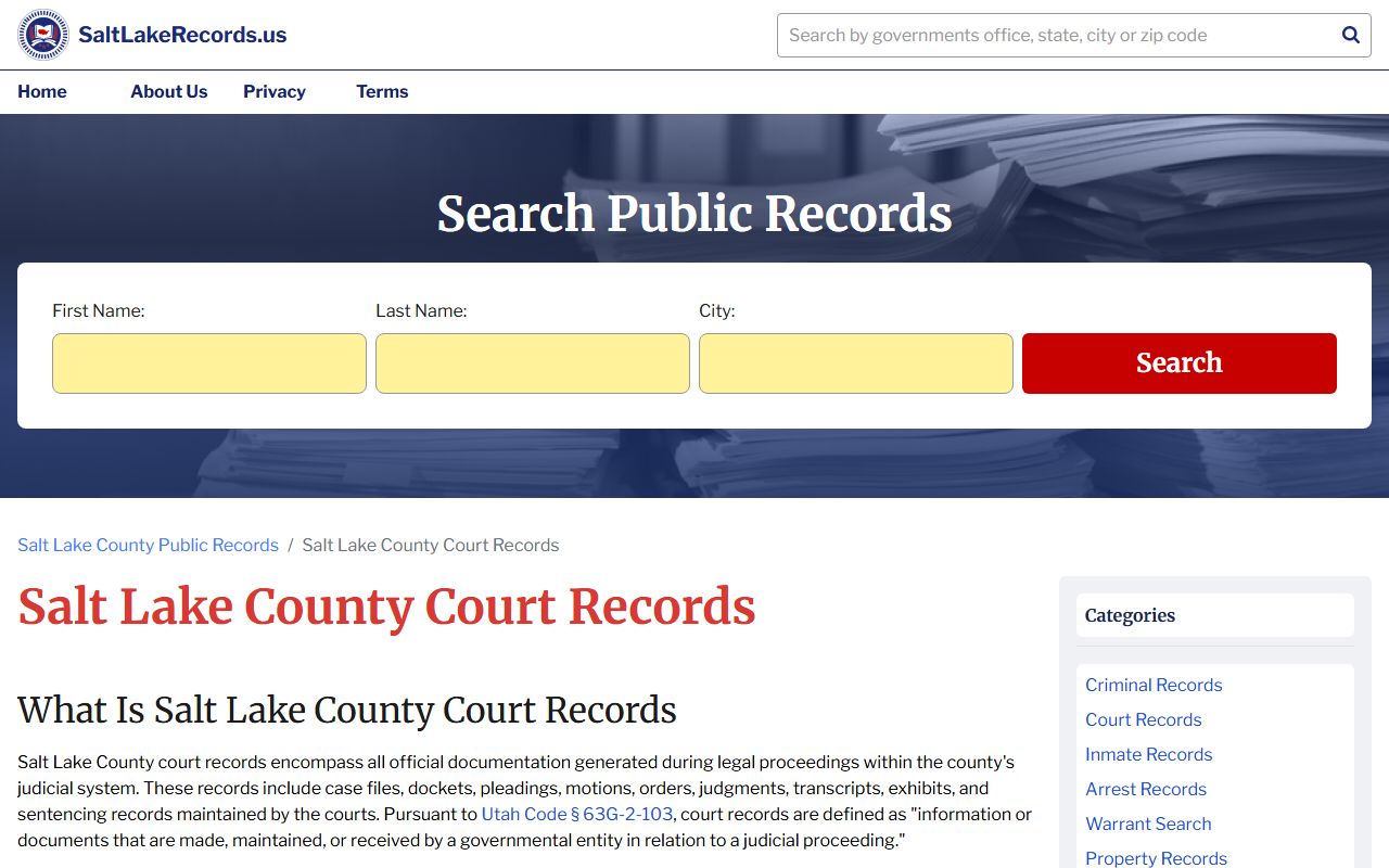 Salt Lake County family court records types and access methods