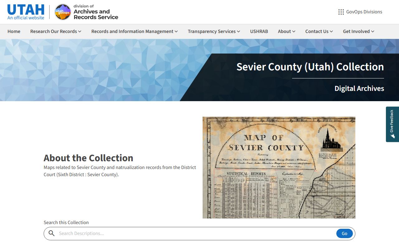 Sevier County family court records Utah State Archives probate records research page